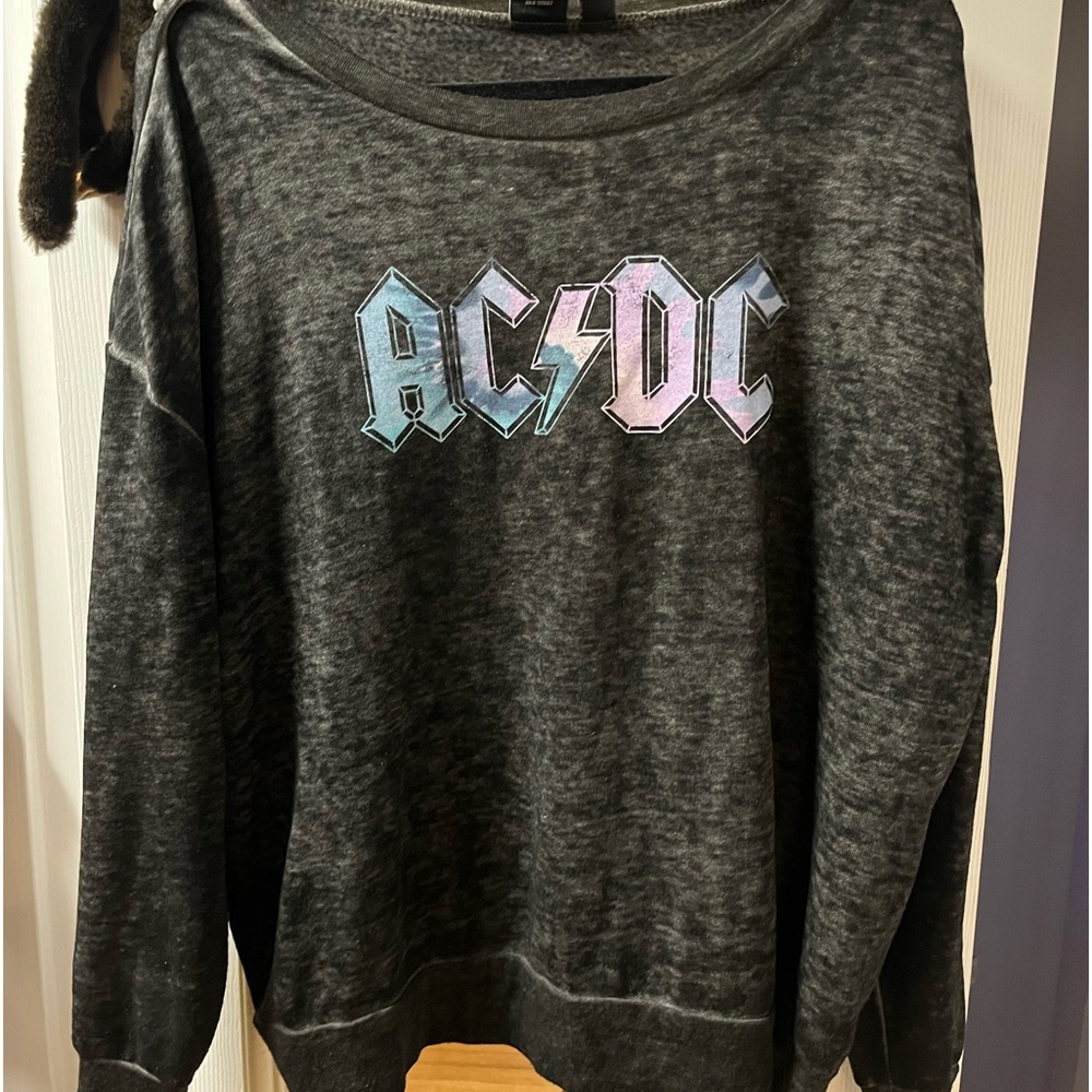 Lightweight AC/DC logo dark grey sweatshirt. Worn once. Super soft